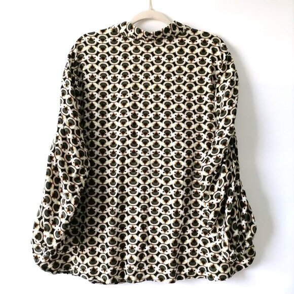 Cato Womens Multicolor Ruched Sleeve V Neck Geometric Blouse Top Size 22/24W - Picture 4 of 7